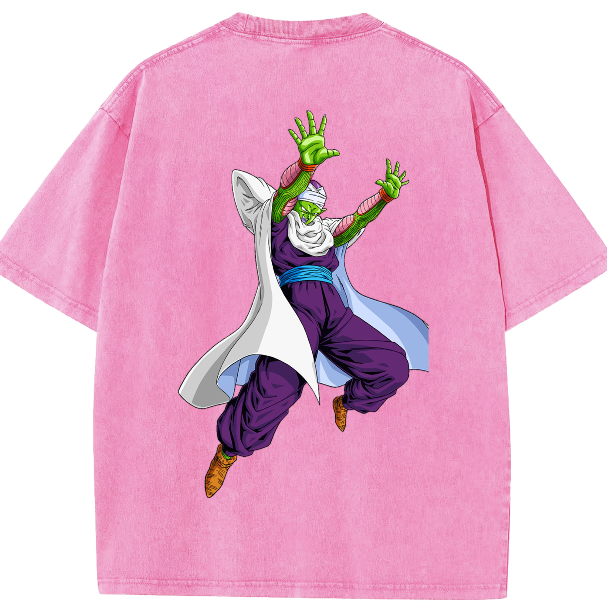 （画像用） ドラゴンボール ピッコロ DRAGON BALL Piccolo 綿100% ヴィンテージ風 半袖Tシャツ（背面プリント）